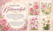 Buchcover und Innenansicht für das Buch: Blumen Malbuch für Erwachsene mit 50 schönen Ausmalmotiven