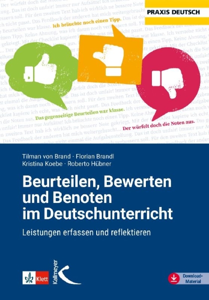 Buchcover und Innenansicht für das Buch: Beurteilen, Bewerten und Benoten im Deutschunterricht