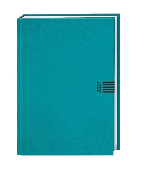 Buchcover und Innenansicht für das Buch: Wochen-Cheftimer A5, petrol 2027