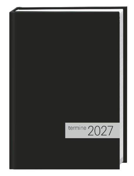 Buchcover und Innenansicht für das Buch: times&more Kalenderbuch schwarz 2027