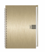 Buchcover und Innenansicht für das Buch: Wochen-Cheftimer A5, Alu gold 2027