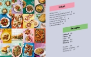 Buchcover und Innenansicht für das Buch: The Ultimate Airfryer Cookbook: One Basket Meals