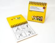 Buchcover und Innenansicht für das Buch: Feiern mit den Peanuts. Das Beste von Charlie Brown, Snoopy & Co.