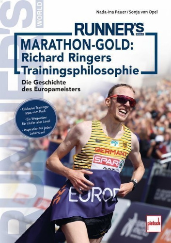 Buchcover und Innenansicht für das Buch: Marathon-Gold: Richard Ringers Trainingsphilosophie
