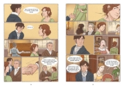Buchcover und Innenansicht für das Buch: Stolz und Vorurteil - die Graphic Novel nach Jane Austen