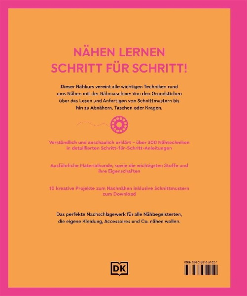 Buchcover und Innenansicht für das Buch: Die große Nähschule