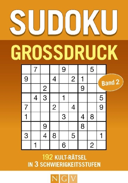 Buchcover und Innenansicht für das Buch: Sudoku Großdruck Band 2