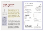 Buchcover und Innenansicht für das Buch: Dein Projekt. Dein Guide. Gärtnern mit Mischkultur