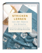 Buchcover und Innenansicht für das Buch: Stricken lernen von den Basics bis Brioche
