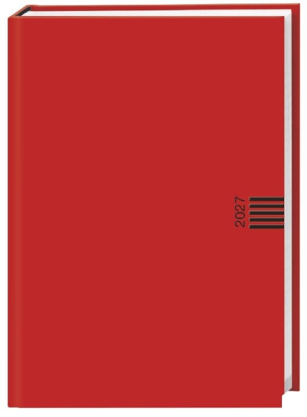 Buchcover und Innenansicht für das Buch: Tages-Cheftimer A5, rot 2027