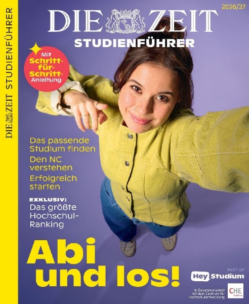 Buchcover und Innenansicht für das Buch: ZEIT Studienführer 2026/27