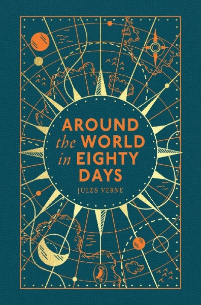 Buchcover und Innenansicht für das Buch: Around the World in Eighty Days