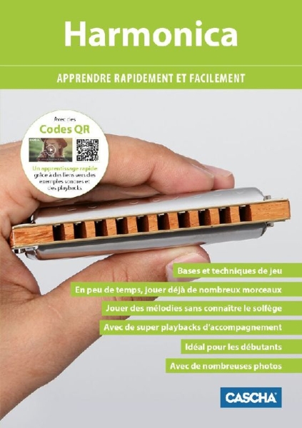 Buchcover und Innenansicht für das Buch: Harmonica - Apprendre rapidement et facilement