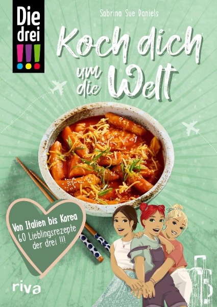 Buchcover und Innenansicht für das Buch: Die drei !!! Koch dich um die Welt