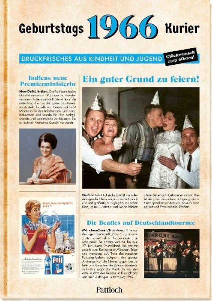 Buchcover und Innenansicht für das Buch: 1966 - Geburtstagskurier