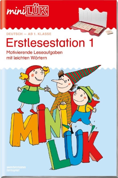 Buchcover und Innenansicht für das Buch: miniLÜK. Erstlesestation 1