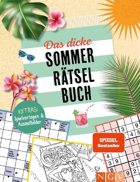 Buchcover und Innenansicht für das Buch: Das dicke Sommer-Rätselbuch