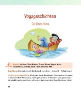 Buchcover und Innenansicht für das Buch: 12 Kinderyoga-Mitmachgeschichten
