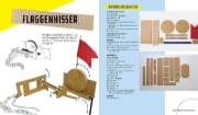 Buchcover und Innenansicht für das Buch: Build Your Own Chain Reaction Machines: How to Make Crazy Contraptions Using Everyday Stuff