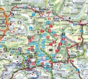 Buchcover und Innenansicht für das Buch: ROTHER Wanderführer Dolomiten - Gadertal: 55 Touren im Val Badia und in den Naturparks Puez-Geisler und Fanes-Sennes-Prags.
