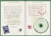 Buchcover und Innenansicht für das Buch: Reisepass ins Glück - Zum Ruhestand