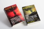 Buchcover und Innenansicht für das Buch: The Murderbot Diaries: All Systems Red, Artificial Condition, Rogue Protocol, Exit Strategy