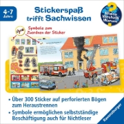 Buchcover und Innenansicht für das Buch: Wieso? Weshalb? Warum? Stickerheft: Feuerwehr