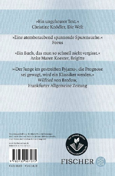 Buchcover und Innenansicht für das Buch: The Boy in the Striped Pyjamas