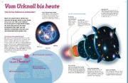 Buchcover und Innenansicht für das Buch: WAS IST WAS Universum. Galaxien, Sterne, Schwarze Löcher