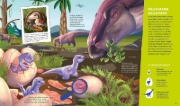 Buchcover und Innenansicht für das Buch: WAS IST WAS Kids Dinosaurier. Gefährlich, gigantisch, genial