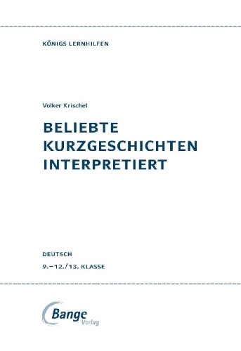 Buchcover und Innenansicht für das Buch: Beliebte Kurzgeschichten interpretiert