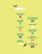 Buchcover und Innenansicht für das Buch: Birding - Entdecke die Wunderwelt der Vögel.