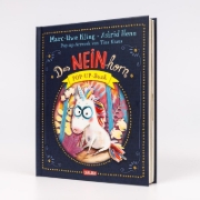 Buchcover und Innenansicht für das Buch: Das NEINhorn Pop-up-Buch
