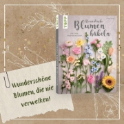 Buchcover und Innenansicht für das Buch: Romantische Blumen häkeln