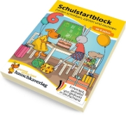 Buchcover und Innenansicht für das Buch: Schulstart-Block ab 6 Jahre - Zahlen schreiben, zählen und rechnen