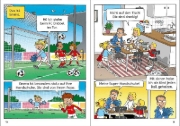 Buchcover und Innenansicht für das Buch: Leselöwen Comics 1. Klasse - Fußball, Tore, große Träume