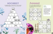 Buchcover und Innenansicht für das Buch: Das Garten-Rätselbuch 2 - Mit Profi-Tipps von "Wir sind Garten"