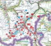 Buchcover und Innenansicht für das Buch: ROTHER Wanderführer Oberengadin. 50 Touren im Engadin rund um St. Moritz, Zuoz, Pontresina und Maloja