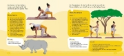 Buchcover und Innenansicht für das Buch: Komm, wir machen Yoga! Eine Reise um die Welt