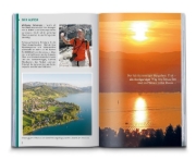 Buchcover und Innenansicht für das Buch: KOMPASS Wanderführer Salzkammergut BergeSeen Trail, 61 Touren mit Extra-Tourenkarte