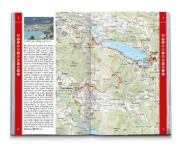 Buchcover und Innenansicht für das Buch: KOMPASS Wanderführer Salzkammergut BergeSeen Trail, 61 Touren mit Extra-Tourenkarte