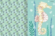 Buchcover und Innenansicht für das Buch: I Love to Sparkle - Mosaik-Stickerheft Unterwasserwelt