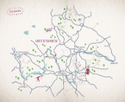 Buchcover und Innenansicht für das Buch: Glücksorte in Unterfranken