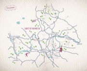 Buchcover und Innenansicht für das Buch: Glücksorte in Unterfranken