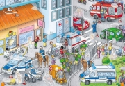 Buchcover und Innenansicht für das Buch: Wimmeln, Rätseln, Stickern: Fahrzeuge