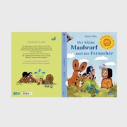 Buchcover und Innenansicht für das Buch: Der kleine Maulwurf und der Fernseher