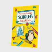 Buchcover und Innenansicht für das Buch: Mein superlustiger Schüler-Rätselblock