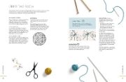 Buchcover und Innenansicht für das Buch: Stricken lernen von den Basics bis Brioche