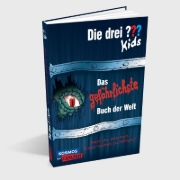 Buchcover und Innenansicht für das Buch: Die drei ??? Kids: Das gefährlichste Buch der Welt 