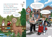 Buchcover und Innenansicht für das Buch: Die drei ??? Kids, Bücherhelden 1. Klasse, Witze zum Lesenlernen